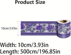 Purple Floral Wallpaper Border 196x4 Inch Peel and Stick Wall Border Self - Image 4