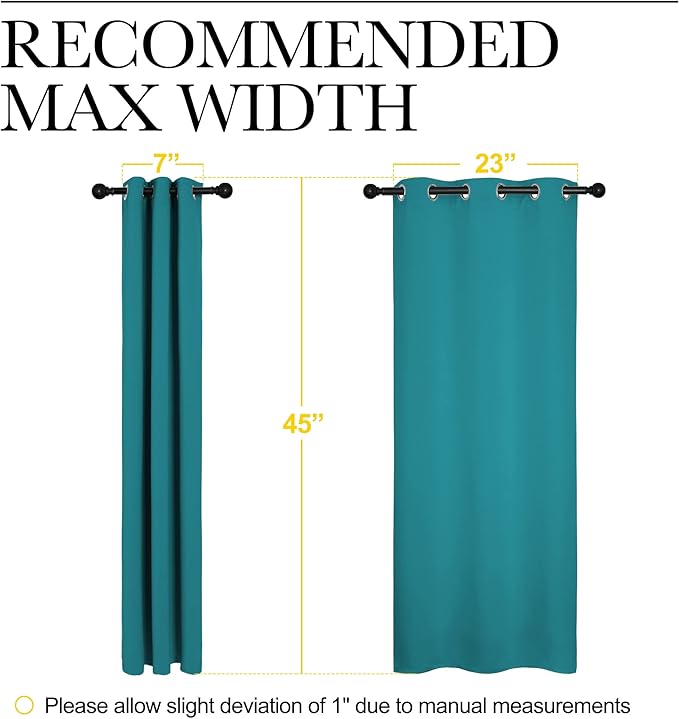 NICETOWN Room Darkening Curtains 45 inch Length 2 Panels, Thermal Insulated - Image 6