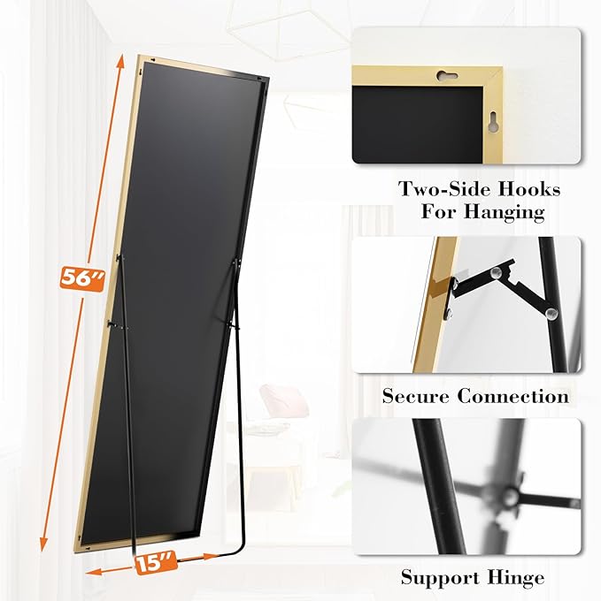 Sweetcrispy 56"x15" Full Length Mirror, Leaning or Standing Full Body Mirror - Image 5