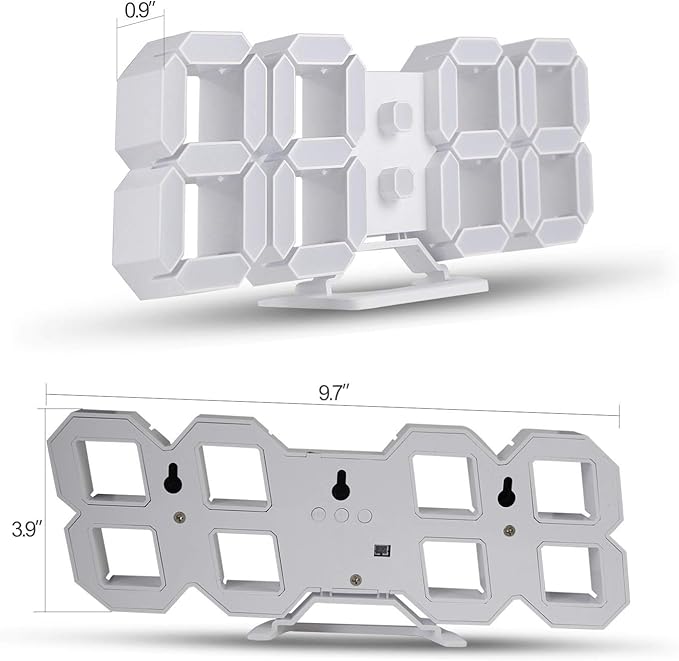 3D LED Digital Wall Clock/Desk Alarm Clock - Image 3