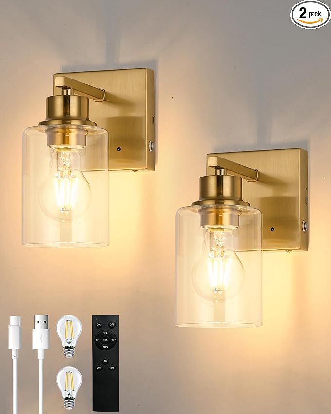 Rayogale Rechargeable Wall Sconce, Easy Install Dimmable Wireless Wall Lamps by Rayogale