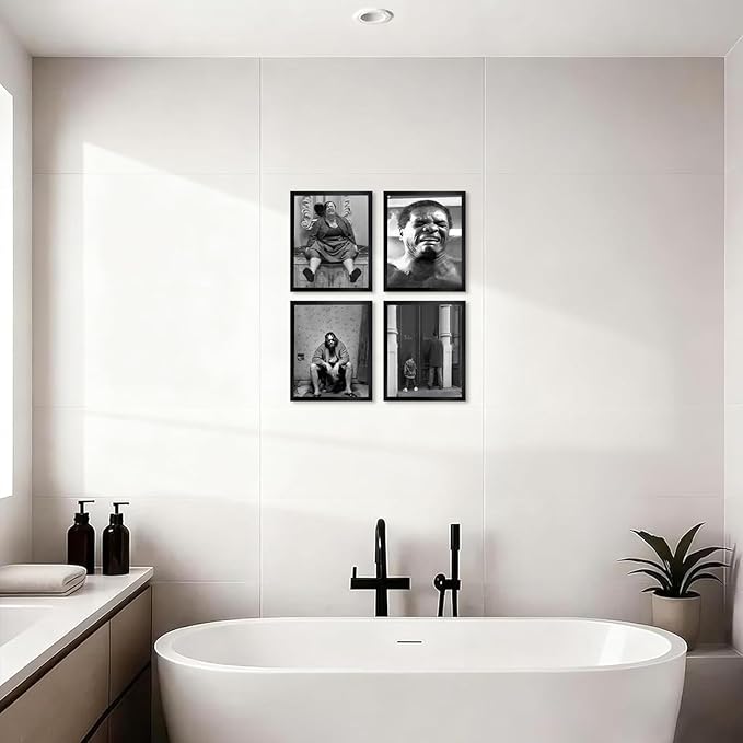 Funny Bathroom Decor Wall Art Set of 4, Dumb & Dumber Comedy Movie Posters - Image 2