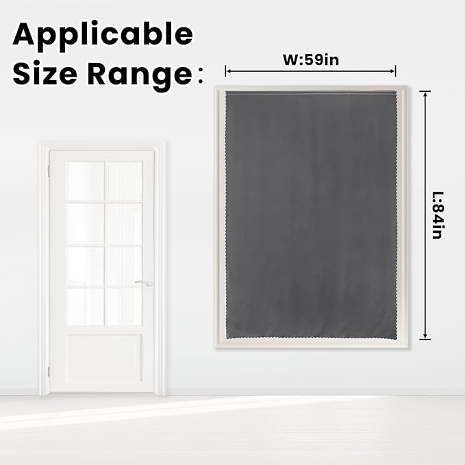 Magic Tape Stick On Curtains Window Shades Pull Down Blackout Window Cover - Image 7