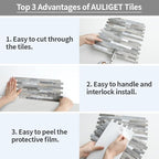 AULIGET 2-Sheet Peel and Stick Backsplash Wall Tiles, Distressed Wood Look PVC - Image 7