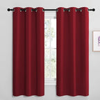 NICETOWN Christmas Burgundy Red Kitchen Blackout Curtain Panels, Thermal by NICETOWN