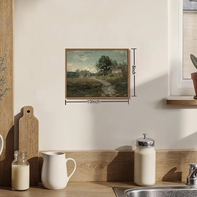 OIQArtOIQ Framed Vintage Landscape Wall Art French Country Cottage Natural - Image 4