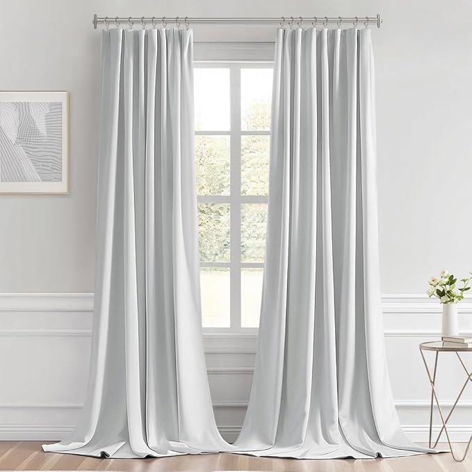 MIULEE Back Tab Light Blocking Curtains 96 Inch Long 2 Panels Set - Image 9