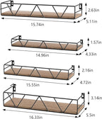 Amaoot Floating Shelves Set of 4, Home Wood Wall Shelf, Farmhouse Shelf - Image 3