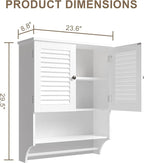 ChooChoo Medicine Cabinet with Towels Bar, 23.6" L x 8.8" W x 29.5" H MDF - Image 3