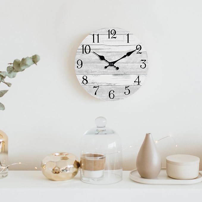 KECYET Wall Clock Battery Operated 14 Inch Large Gray Silent Non Ticking - Image 6