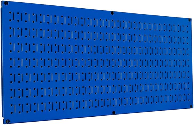 Wall Control Pegboard 16in x 32in Horizontal Blue Metal Pegboard Tool Board by Wall+Control