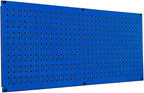 Wall Control Pegboard 16in x 32in Horizontal Blue Metal Pegboard Tool Board by Wall+Control