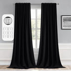 MIULEE Back Tab Blackout Curtains 108 Inch Long 2 Panels Set by MIULEE