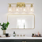 Indoi 4 Light Bathroom Light Fixtures, Brass Vanity Lights - Image 6