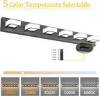 Ralbay Black Bathroom Lights Fixtures Dimmable 5 Color Temperature Black - Image 2