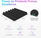 JBER 24 Pack Red and Charcoal Acoustic Panels Studio Foam Wedges Fireproof - Image 2
