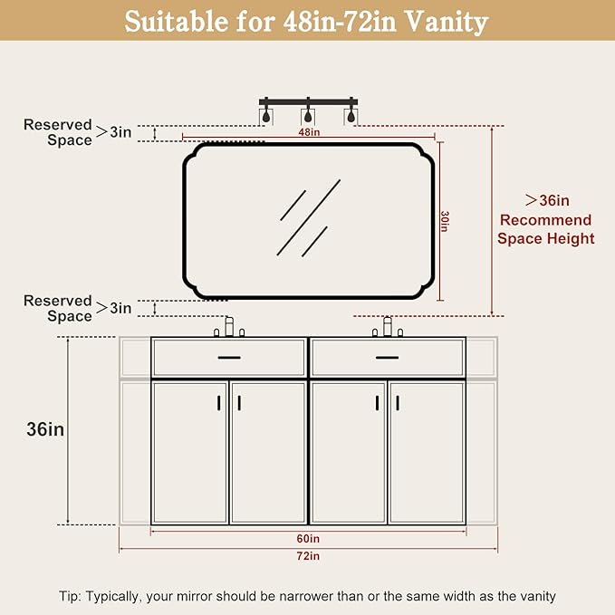 WallBeyond 30" x 48" Wood Bathroom Mirror - Image 5