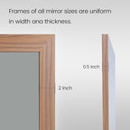 Amorho Bathroom Mirror, 40x36 Inch Wall Mirror, Walnut Wood Grain Metal Framed - Image 6