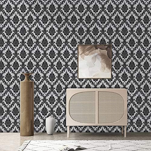 17.7" x 78" Peel and Stick Wallpaper Black Wallpaper - Image 2