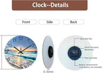Blue Beach Wall Clock for Kitchen 14 Inch Round Coastal Clocks for Walls Analog - Image 8