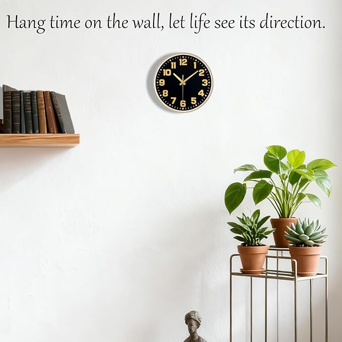Wall Clock, 8inch Modern Silent Non-Ticking Wall Clocks Battery Operated - Image 2