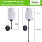 Depuley Battery Operated Wall Sconce: 27" Set of 2 Wireless Wall Lights - Image 8