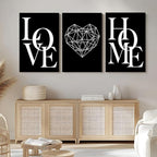 GUBIYU Love Home Wall Decor Black and White Farmhouse Modern Art - Image 4