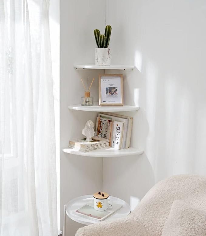 Corner Shelves, Round End Wall Mount - Image 7