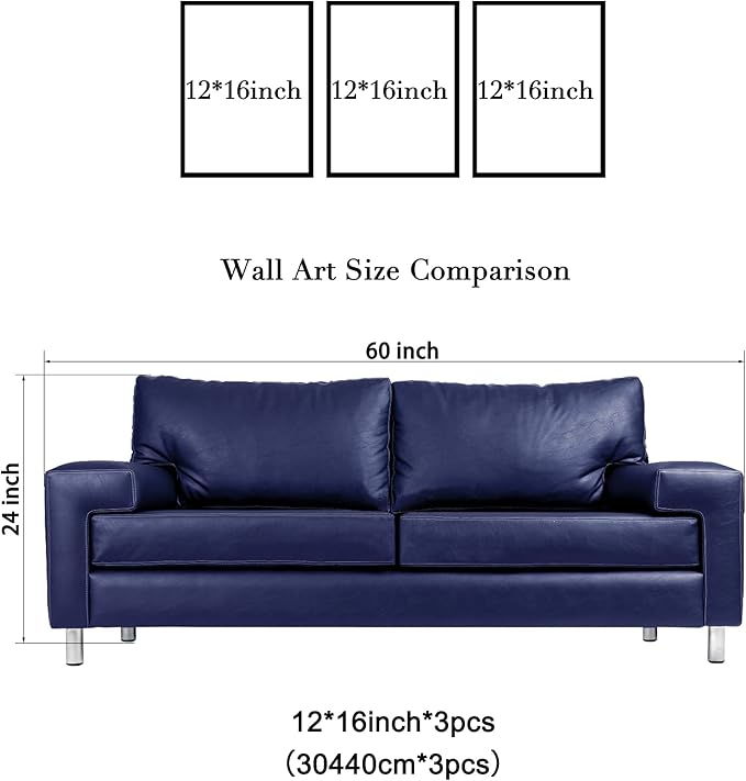 Wieco Art 3 Panel Blue Beach Canvas Wall Art - Image 6