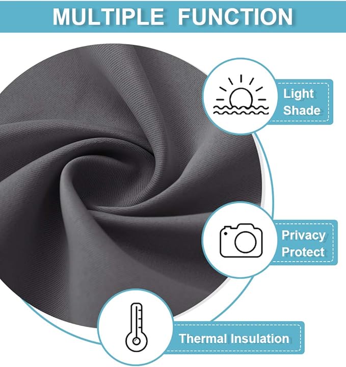 RYB HOME Blackout Curtains for Bedroom, Window Shades Thermal Insulating - Image 3