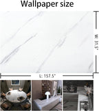 BAYYA Extra Wide Marble Granite Peel and Stick Wallpaper Ivory White - Image 7
