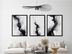 Black White Abstract Wall Art Decor Set of 3 Modern Wall Art Minimalist Canvas - Image 7