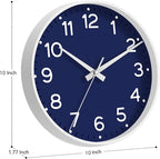 Roymnie Wall Clock, 10 Inch Silent Wall Clocks Battery Operated-Modern Non - Image 3