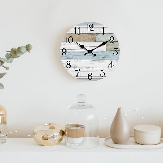 KECYET Wall Clock Battery Operated 8 Inch Silent Non Ticking Coastal Design - Image 7