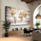 canvas Wall Art 20“x40 lagre map of the world Painting Ready to Hang Framed - Image 2