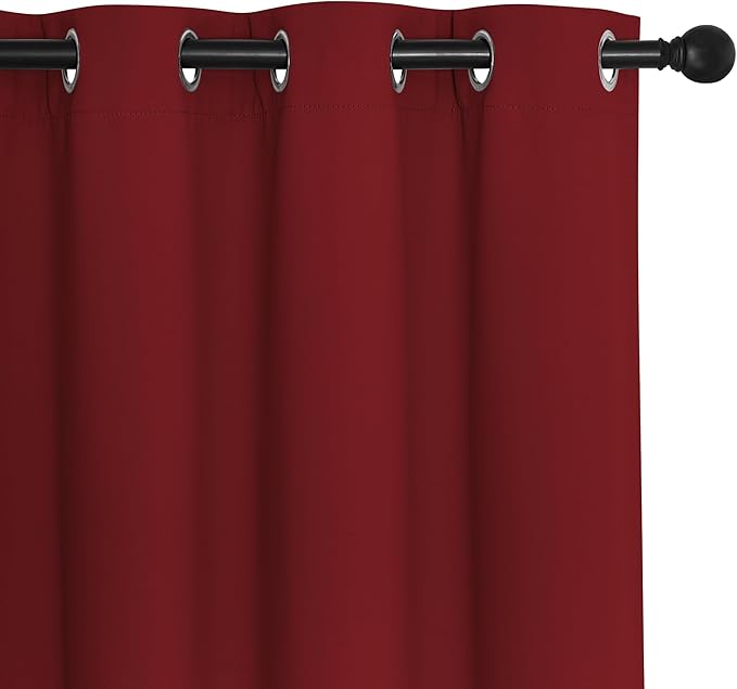 NICETOWN Burgundy Red Blackout Curtains 84 inch Length, Grommet Top Room - Image 7