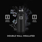 IRON °FLASK Camping & Hiking Hydration Flask with Straw, BPA-Free Insulated Stainless Steel Sports Water Bottle - 24 oz Lavender