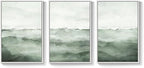 Large Framed Sage Green Abstract Landscape Wall Art - Image 9