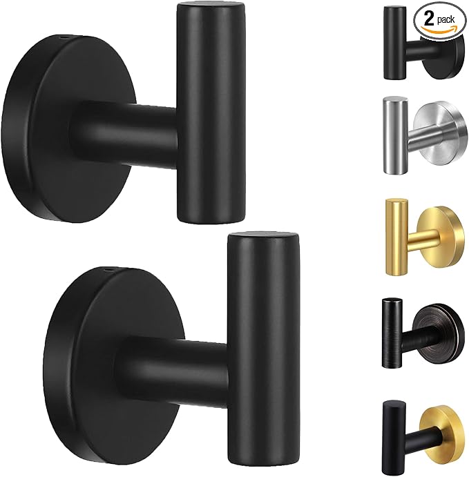 Kruodop Towel Hooks for Bathroom, 2 Packs Wall Mount Towel Holder, Stainless by Kruodop