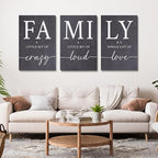 GUBIYU Gray Family Wall Art Set of 3 20"X28" Modern Farmhouse Decor - Image 3