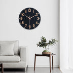 HZDHCLH Wall Clock 10 Inch Silent Non Ticking Wood Battery Operated Black - Image 9