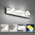 Ralbay Brushed Nickel Bathroom Vanity Lights Metal Acrylic LED Modern Bathroom - Image 5