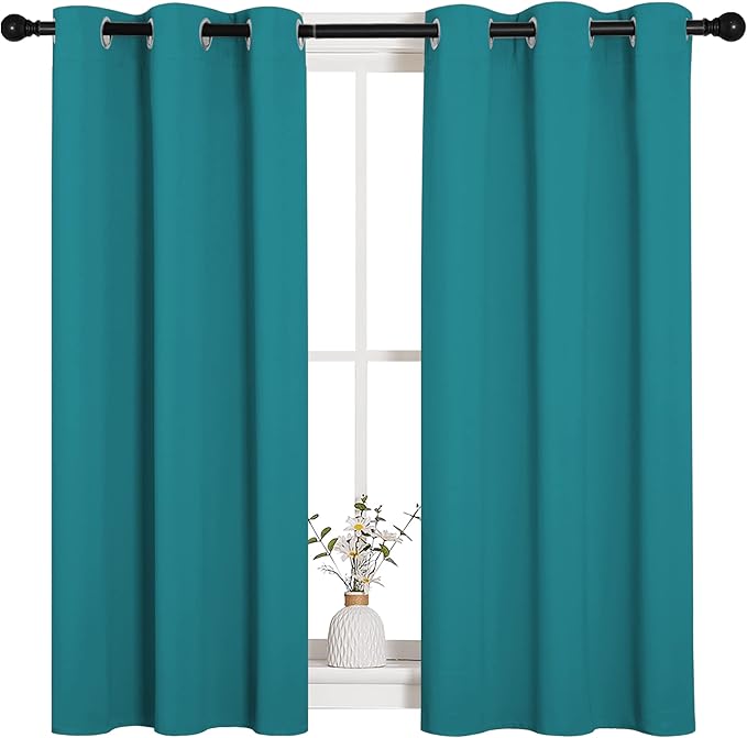 NICETOWN Room Darkening Curtains 45 inch Length 2 Panels, Thermal Insulated - Image 2