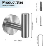 Kruodop Towel Hooks for Bathroom, 4 Packs Wall Mount Towel Holder, Stainless - Image 2
