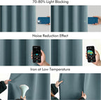 MIULEE Greyish Blue Back Tab Blackout Curtains 108 Inch Long 2 Panels Set - Image 5