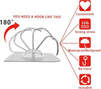 Latoxcaa Heavy Duty Adhesive Hooks 30-Pack: Holds 22lb, Strong Reusable & - Image 2