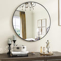 VooBang Black Round Bathroom Mirror, 20 inch Circle Wall Mounted Hanging Mirror by VooBang