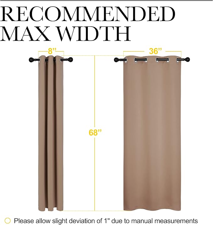 NICETOWN Short Window Treatment Thermal Insulated Solid Grommet Blackout - Image 7