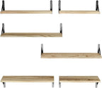 AMADA HOMEFURNISHING Long Wall Shelves, Rustic Farmhouse Style, Wood Floating - Image 8