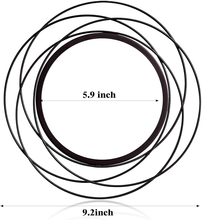 3 Set 9.5 Inch Black Circle Mirrors Wall Decor Iron Frame Wire Mirror Metal - Image 7